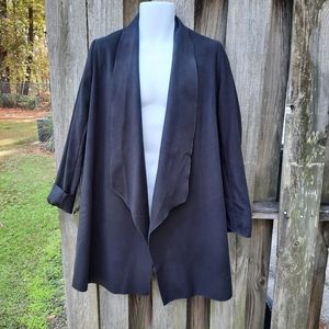 Boohoo Waterfall Jacket Cardigan Grunge Black Long sleeve, size Small, Soft